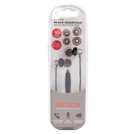 Aiwa ESTM-50SL Auriculares In-Ear con Micrófono, Color Plata Aiwa ESTM-50SL Auriculares In-Ear con Micrófono, Color Plata